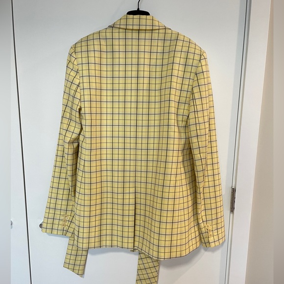 TIBI checker printed plaid wrapping blazer jacket - Picture 3 of 12